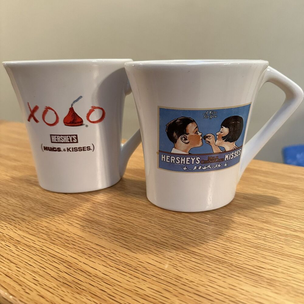 Hershey’s Kisses Oblong Mugs 4.25” Hot Chocolate Cocoa Coffee